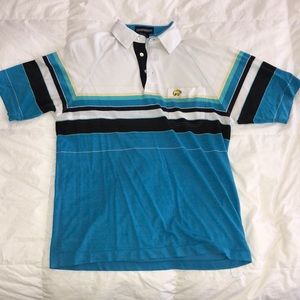 Vintage Golden Bear Striped Golf Shirt Medium
